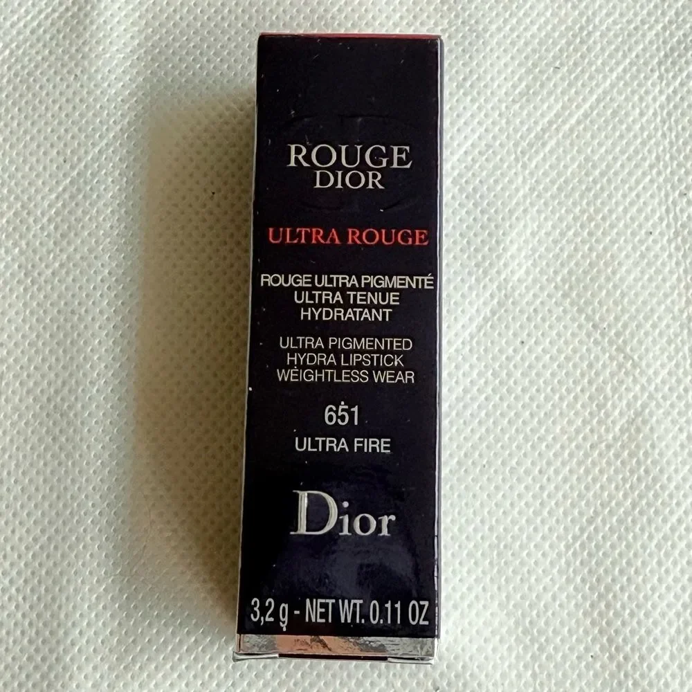 NIB Rouge Dior Ultra Rouge Long Wearing Lipstick in 651 (Ultra Fire)
